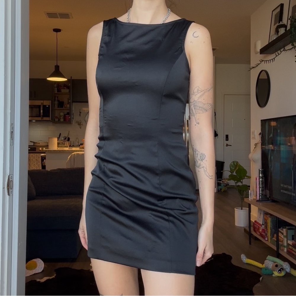 Vintage 90s Laundry By Shelli Segal Black Mini Dress
